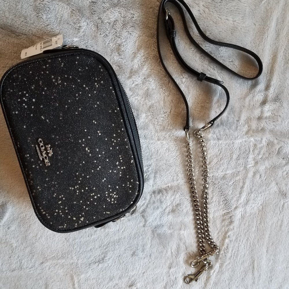 Black Glitter with Silver Stars Coach Bag